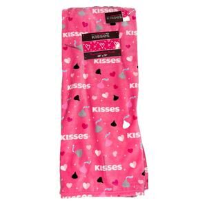 Hershey’s Kisses Plush Throw Blanket Pink Hearts Valentine's Day 50” X 70” NEW